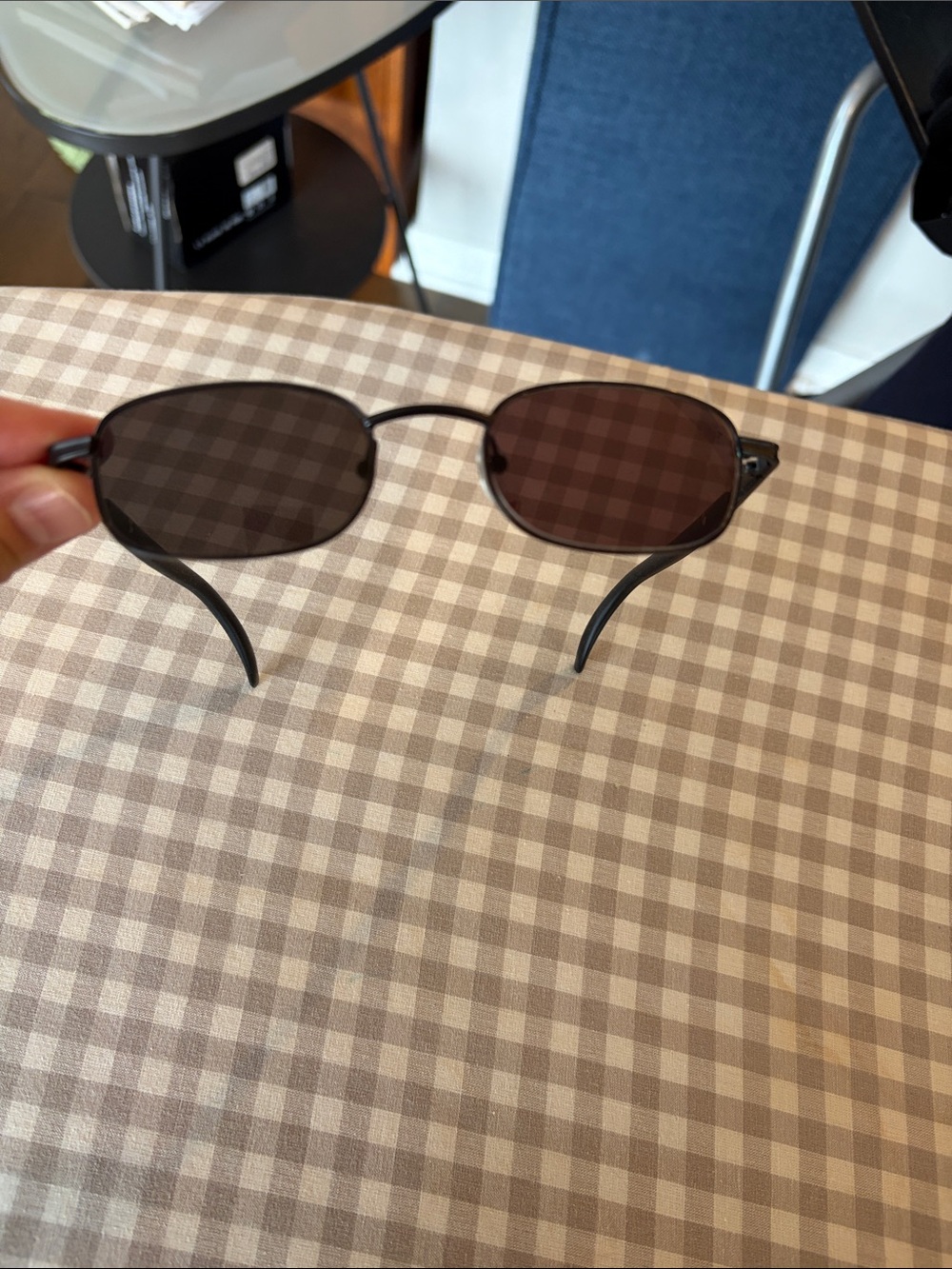 Agnes B. black frame sunglasses with brown lenses
